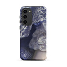 Portrait of a Woman Franz Xaver Winterhalter Samsung Case, Galaxy S23 Plus / Gloss, Phone Case Purple White Lace Pattern Design