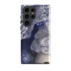 Portrait of a Woman Franz Xaver Winterhalter Samsung Case, Galaxy S23 Ultra / Gloss, Smartphone Case White Lace Design Dark Blue Background
