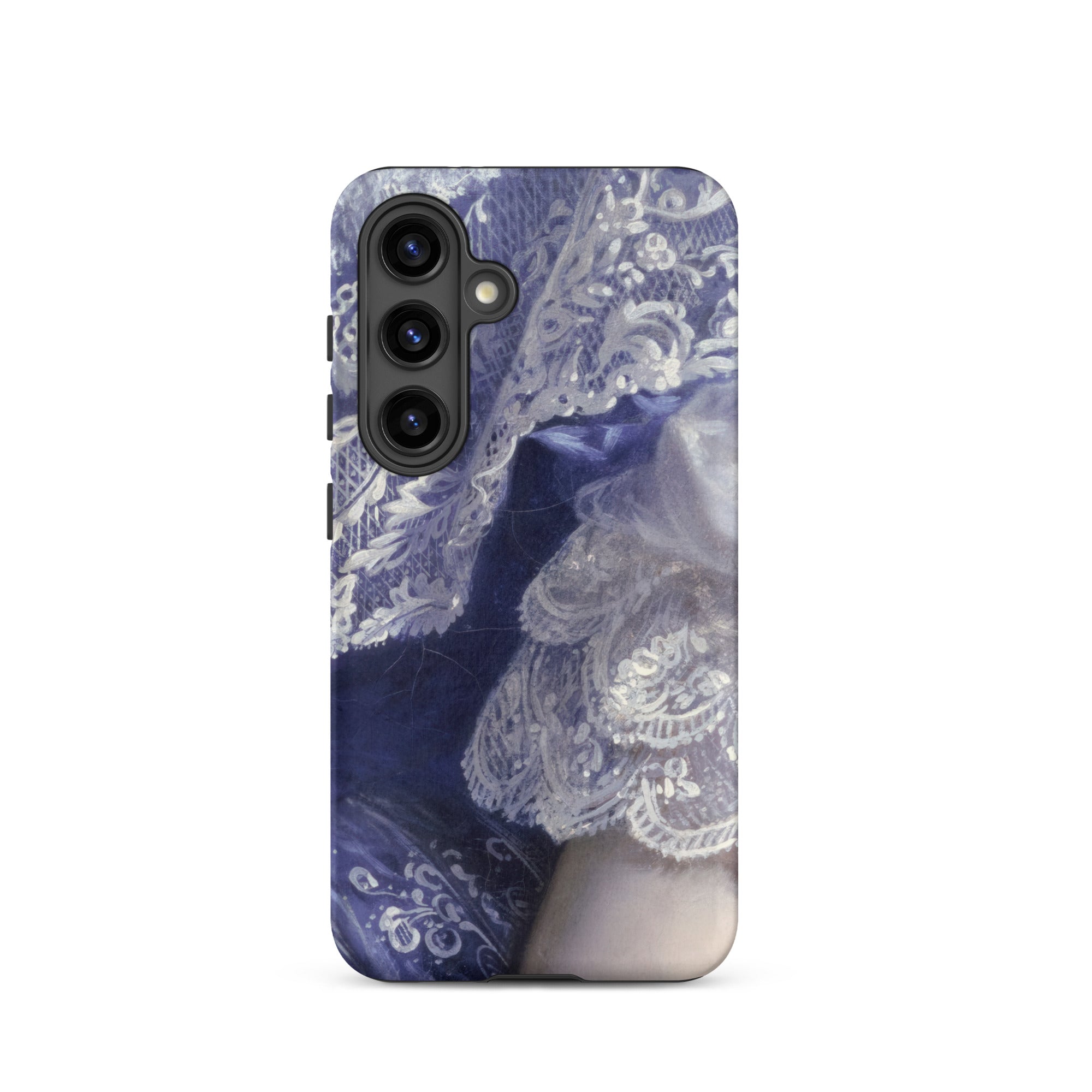 Portrait of a Woman Franz Xaver Winterhalter Samsung Case, Galaxy S24 / Matte, White Lace Blue Fabric Smartphone Case