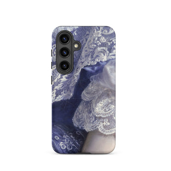 Portrait of a Woman - Franz Xaver Winterhalter Samsung Case, Galaxy S24 / Matte, White Lace Blue Fabric Smartphone Case