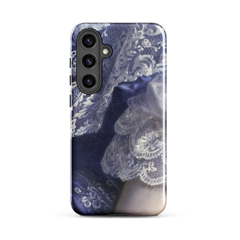 Portrait of a Woman - Franz Xaver Winterhalter Samsung Case, Galaxy S24 Plus / Gloss, Smartphone Case Blue White Lace Pattern