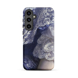 Portrait of a Woman - Franz Xaver Winterhalter Samsung Case, Galaxy S24 Plus / Matte, Smartphone Case Ornate Lace Pattern Shades Blue White