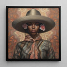 Sadie - Lesbian Black Cowgirl Framed Canvas - Sapphic Art Posters Prints & Visual Artwork