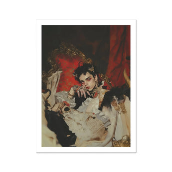 Santino - Queer Vampire King Art Print, Portrait Young Man Ornate Period-style Clothing Dramatic Theatrical