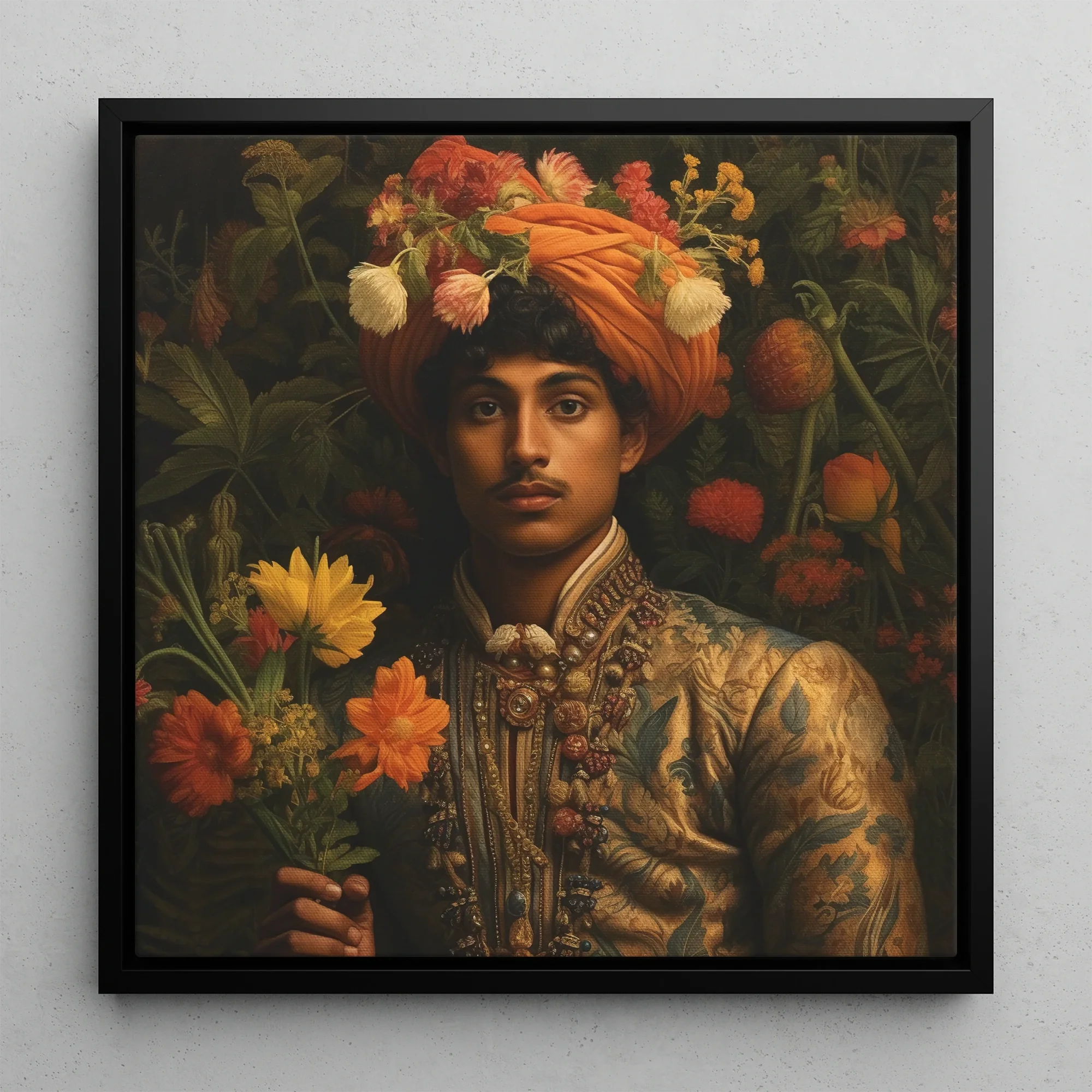 Prince Rajanikanta - Gay India Royalty Framed Canvas Posters Prints & Visual Artwork