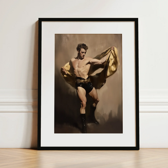 Prancer - Gay Circus Performer Art Print / Canvas, 12x16’’ / 31x41cm / Black Frame / Matboard, Posters Prints & Visual Artwork, Toby Leon