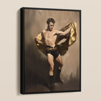 Prancer - Gay Circus Performer Framed Canvas, Framed Male Figure Painting