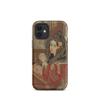 Prayer Break - Gothic Revival Embroidered Iphone Case, 12 Mini / Matte, Phone Case Vintage Woman Portrait