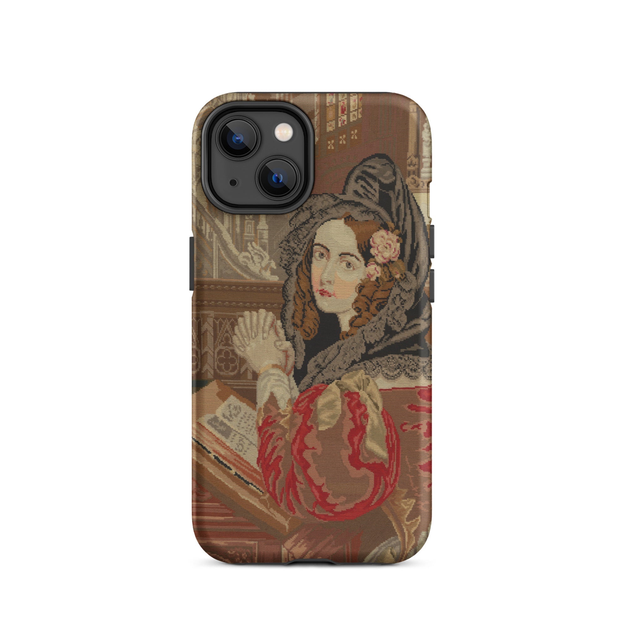 Prayer Break Gothic Revival Embroidered Iphone Case, 14 / Matte, Phone Case Vintage Woman Portrait