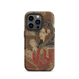 Prayer Break - Gothic Revival Embroidered Iphone Case, 14 Pro / Matte, Phone Case Vintage Woman Portrait