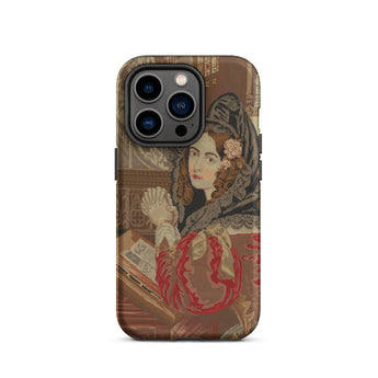 Prayer Break - Gothic Revival Embroidered Iphone Case, 14 Pro / Matte, Phone Case Vintage Woman Portrait