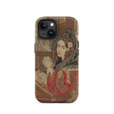Prayer Break - Gothic Revival Embroidered Iphone Case, 15 / Matte, Phone Case Tapestry-style Woman Portrait