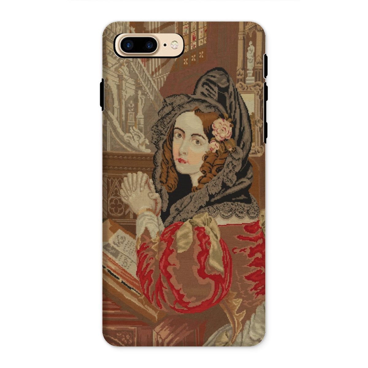 Prayer Break Gothic Revival Embroidered Iphone Case, 8 Plus / Matte, Phone Case Vintage Portrait