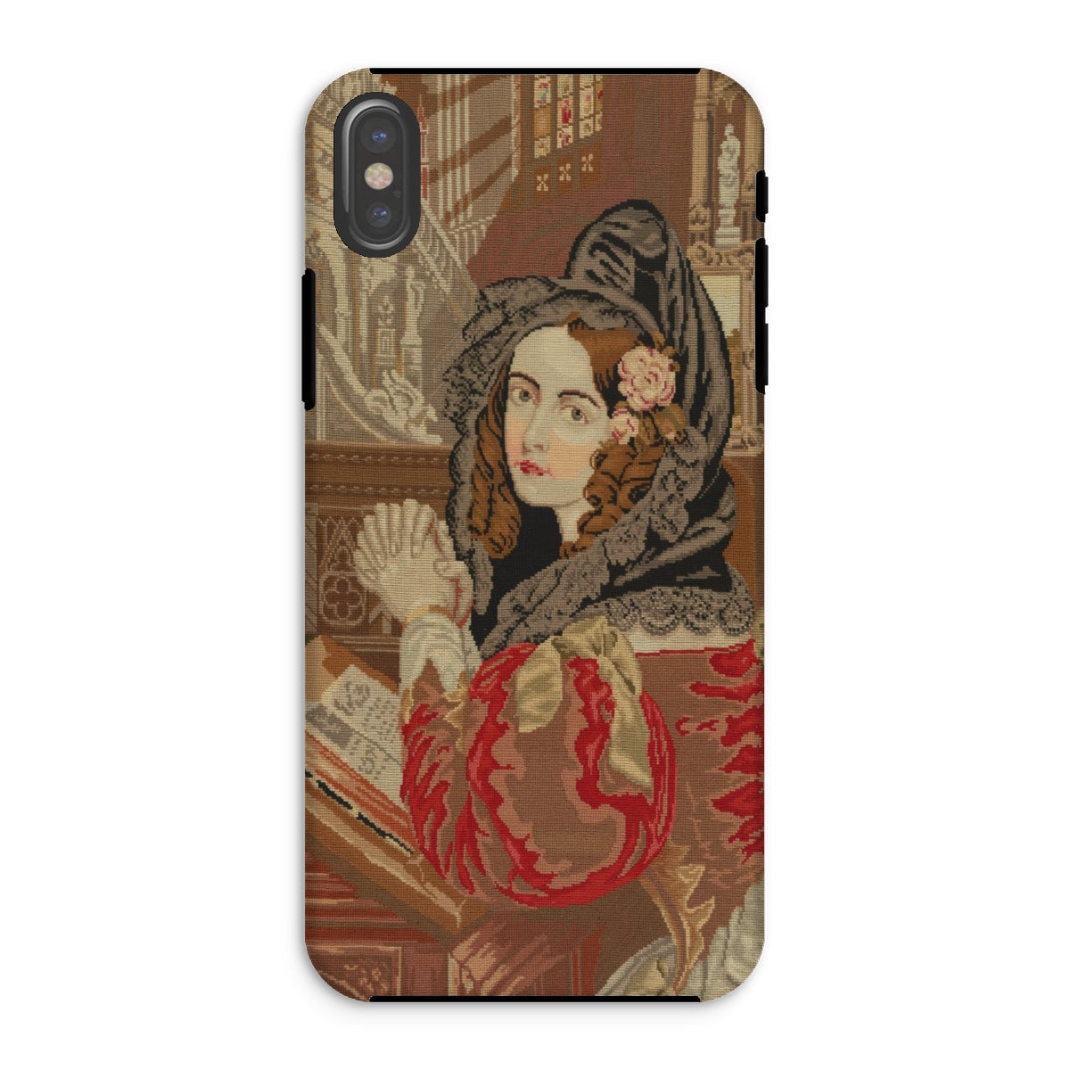 Prayer Break Gothic Revival Embroidered Iphone Case, Xs / Matte, Phone Case Vintage Portrait
