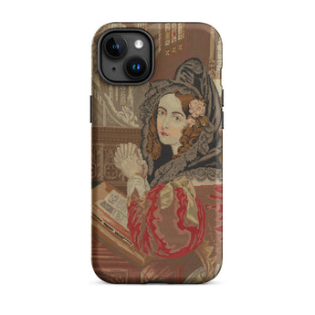 Prayer Break - Gothic Revival Embroidered Phone Case Iphone 15 Plus / Matte Iphone Case Vintage Woman Portrait Syntax, Her Eyes Stitched,