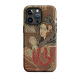 Prayer Break - Gothic Revival Embroidered Phone Case Iphone 15 Pro Max / Matte Iphone Case Vintage Portrait Syntax, Her Eyes Stitched,