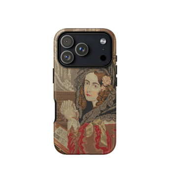 Prayer Break - Gothic Revival Embroidered Phone Case Iphone 17 Pro / Matte Iphone 12 Pro Max Case Vintage Portrait Design Syntax, Her Eyes