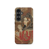 Prayer Break - Gothic Revival Embroidered Phone Case Samsung Galaxy S24 / Matte Vintage-style Phone Case Detailed Tapestry Design Woman
