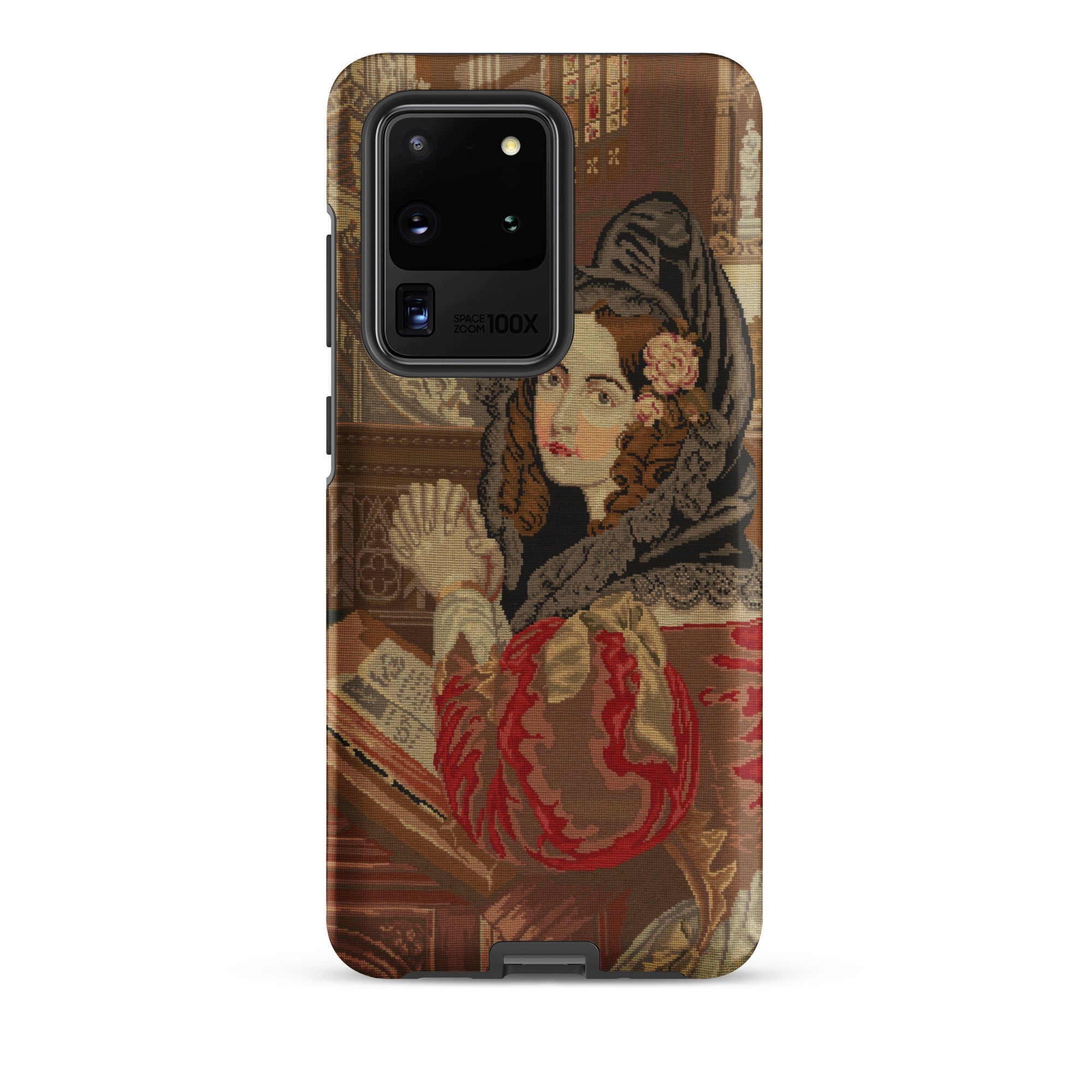 Prayer Break Gothic Revival Embroidered Samsung Case, Galaxy S20 Ultra / Matte, Smartphone Case Classical Painting Woman