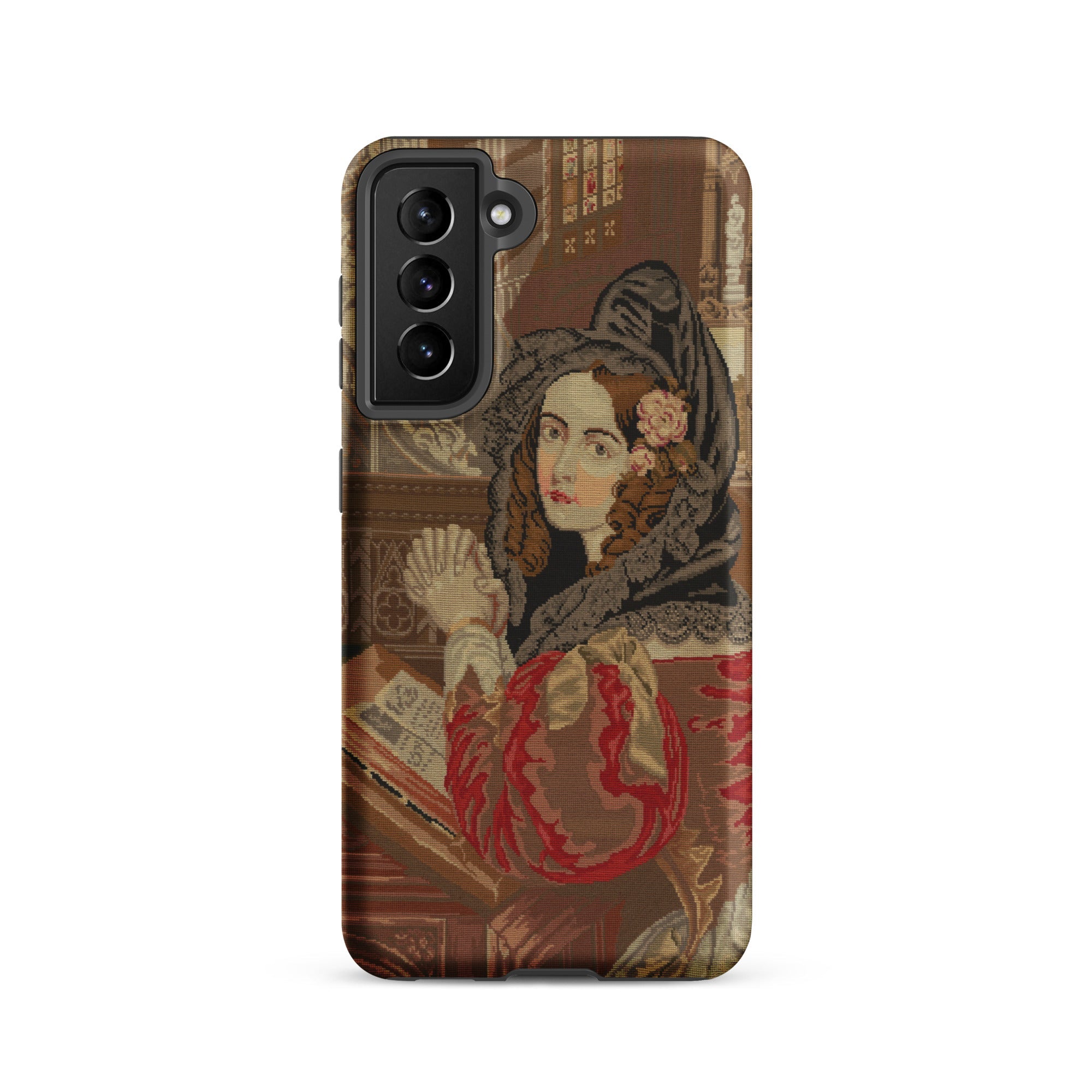Prayer Break Gothic Revival Embroidered Samsung Case, Galaxy S21 / Matte, Phone Case Artistic Depiction Woman Veil Book