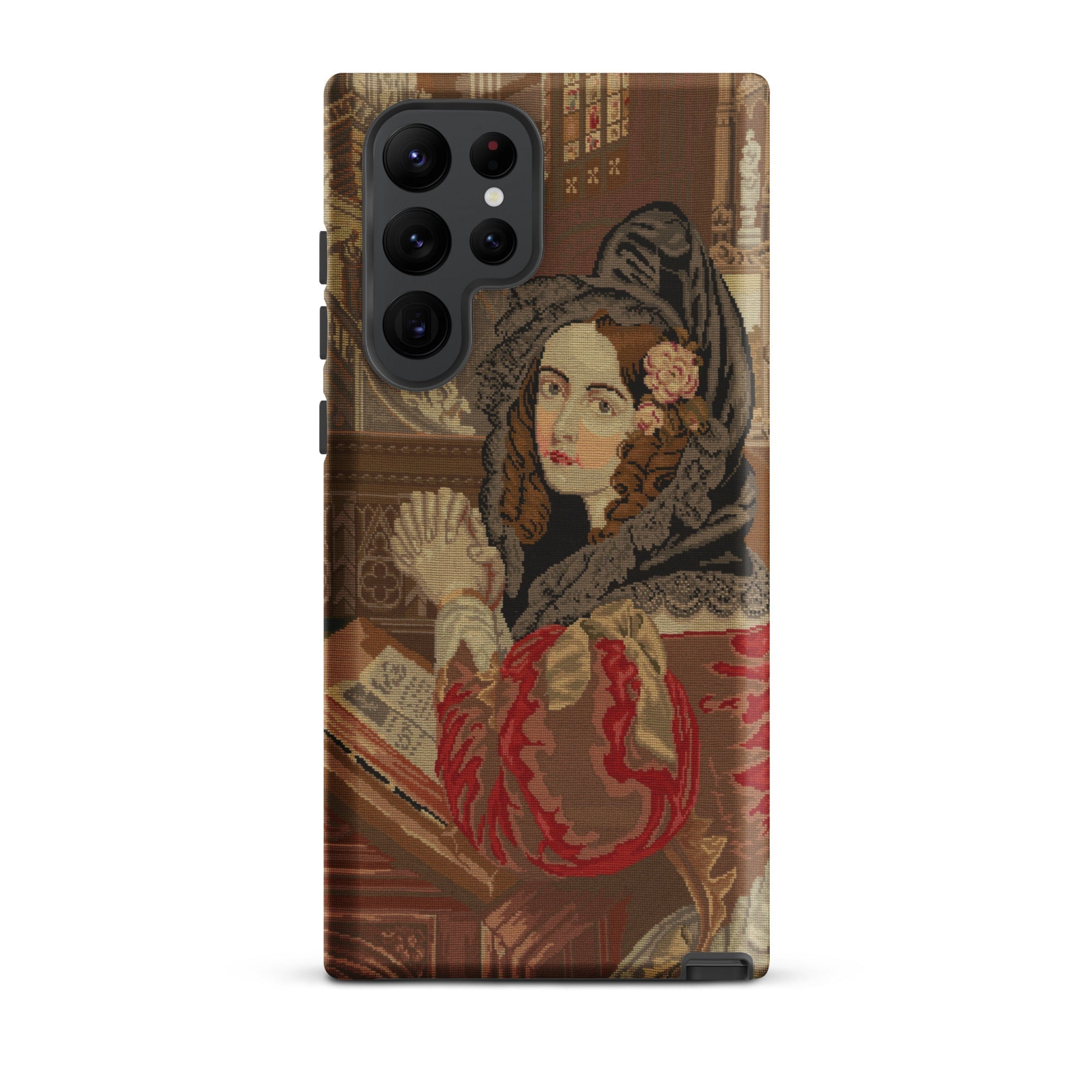 Prayer Break Gothic Revival Embroidered Samsung Case, Galaxy S22 Ultra / Matte, Smartphone Case Classical Painting Woman