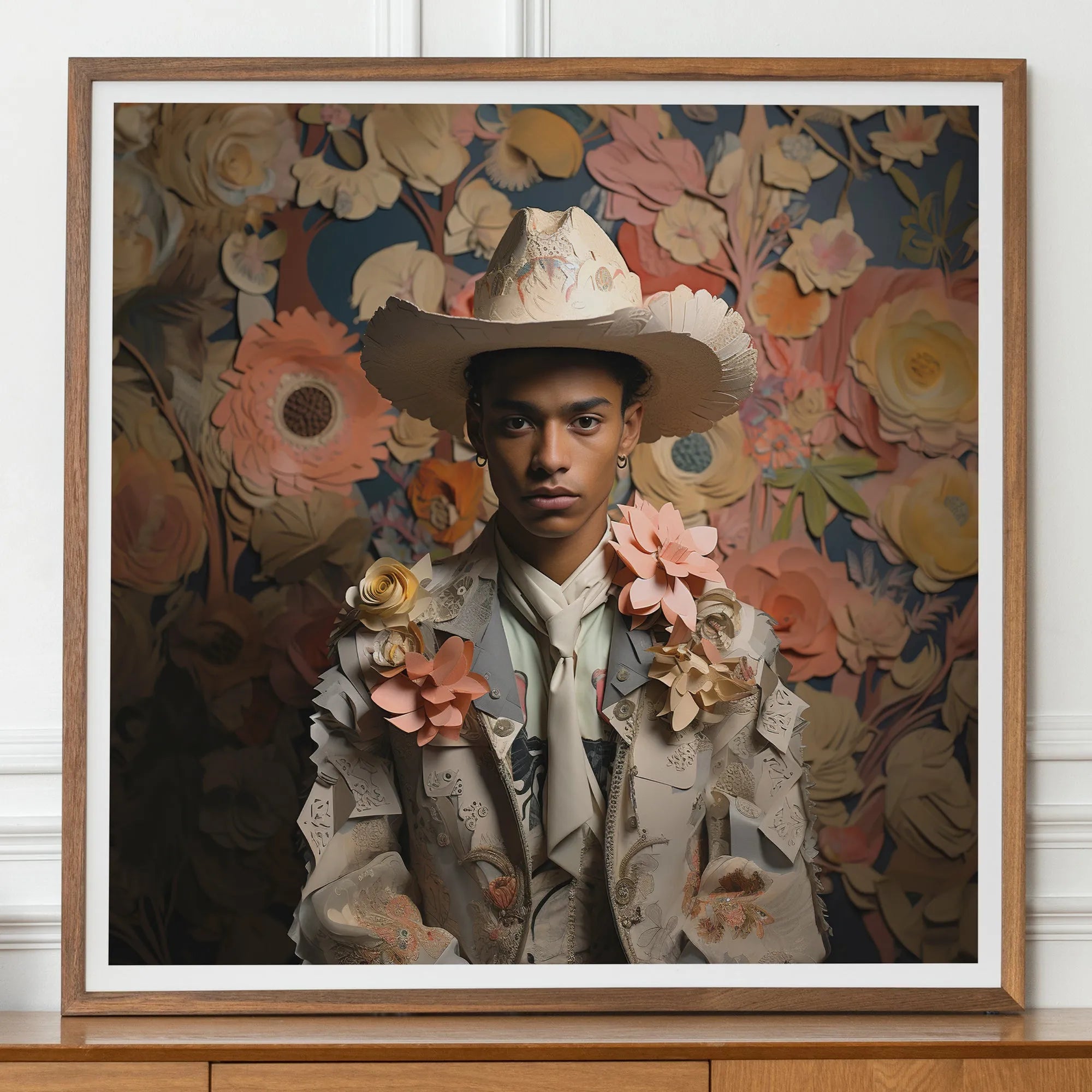 Presley - Gay Black Cowboy Art - Afroamerican Queerart Twunk - 30’x30’ - Posters Prints & Visual Artwork - Aesthetic Art