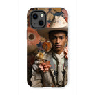 Presley - Gay Black Twunk Cowboy Art Iphone Case, 13 Mini / Matte, Floral Cowboy Phone Case