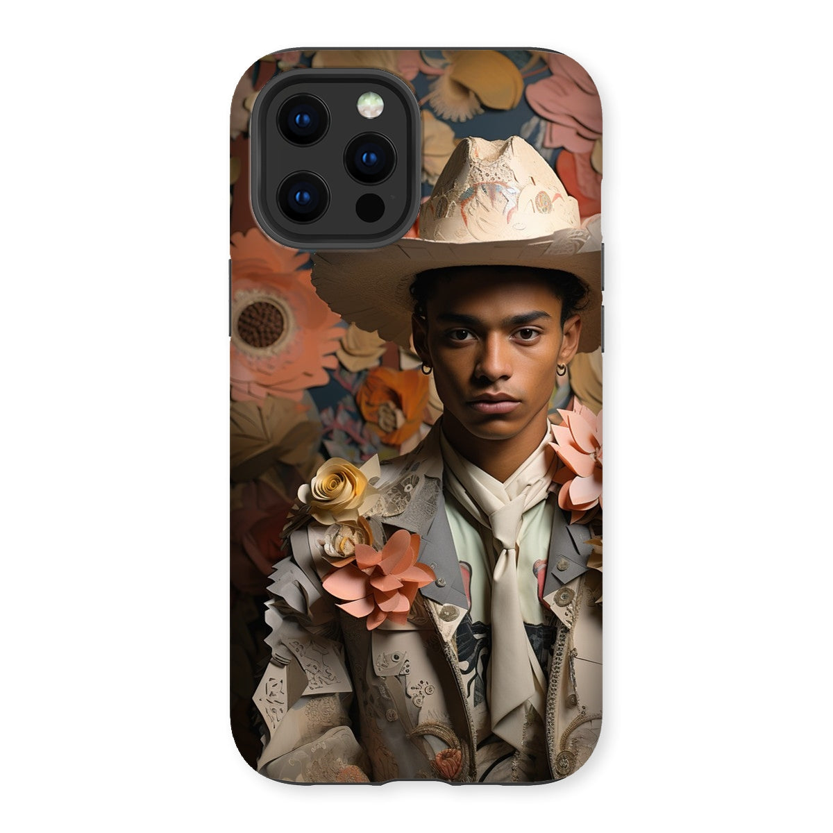 Presley - Gay Black Twunk Cowboy Art Iphone Case, 13 Pro Max / Matte, Floral Cowboy Phone Case