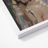 Framed Abstract Painting Textured Brushstrokes Earthy Tones Accents Erotic Gay Couple, Art Print