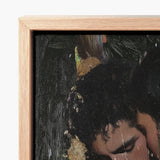 Framed Canvas Print Dark Textured Painting Intimate Portrait Erotic Gay Couple, Art