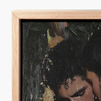 Framed Canvas Print Dark Textured Painting Intimate Portrait Erotic Gay Couple, Art