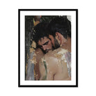 Pressed Erotic Gay Couple Art Print, Framed Painting Two Men