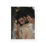 Pressed - Erotic Gay Couple Art Print, Impressionistic Painting Two Men