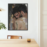 Pressed - Erotic Gay Lovers Framed Canvas, Framed Painting Two Men