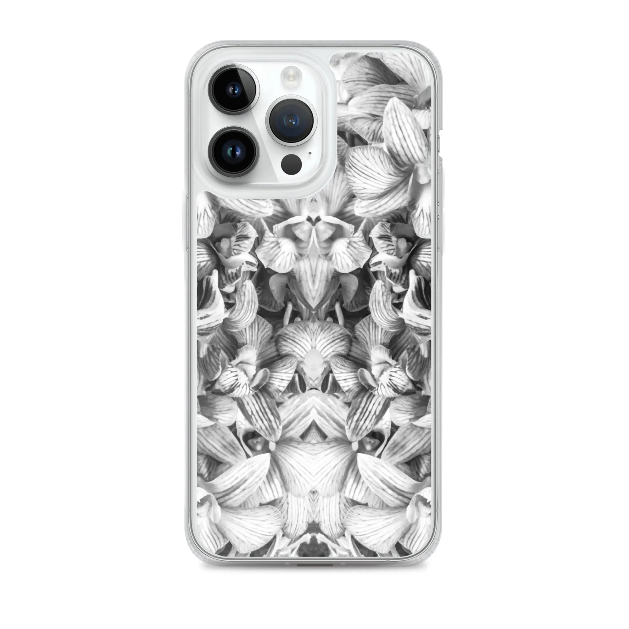 Pretty In Pink Floral Iphone Case - Black And White - Iphone 14 Pro Max - Mobile Phone Cases - Aesthetic Art