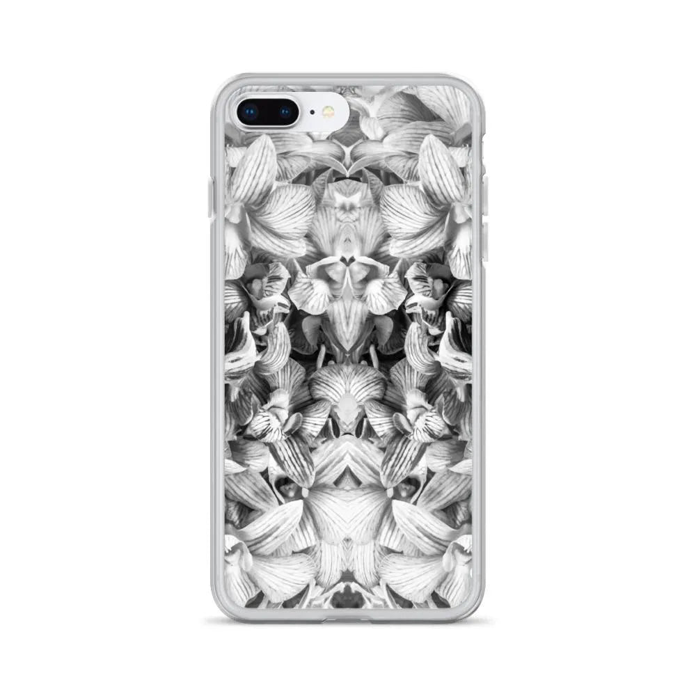 Pretty In Pink Floral Iphone Case - Black And White - Iphone 7 Plus/8 Plus - Mobile Phone Cases - Aesthetic Art