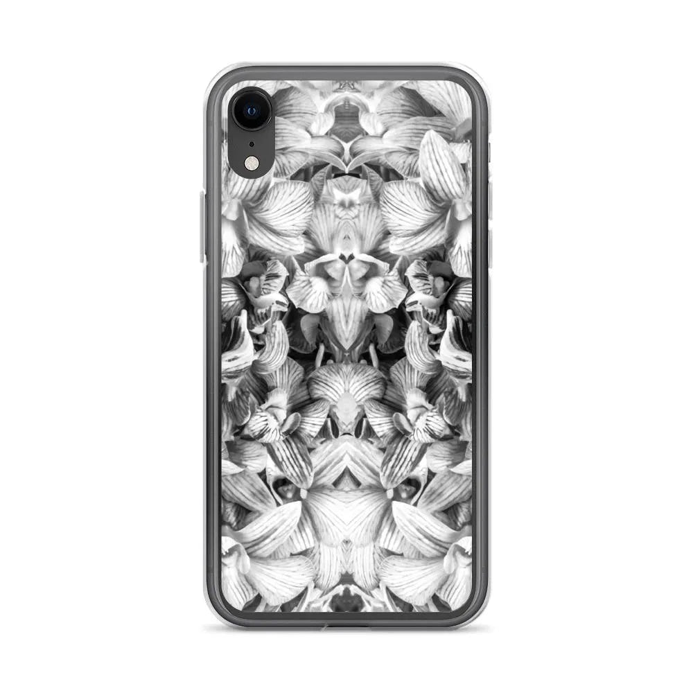Pretty In Pink Floral Iphone Case - Black And White - Iphone Xr - Mobile Phone Cases - Aesthetic Art