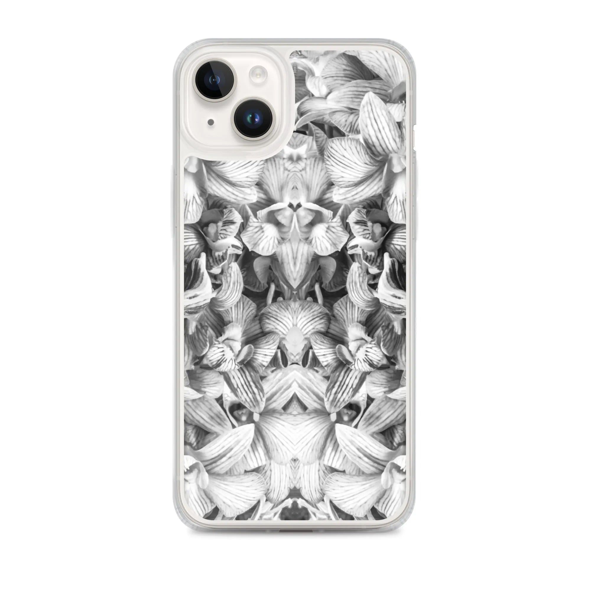 Pretty In Pink Floral Iphone Case - Black And White - Iphone 14 Plus - Mobile Phone Cases - Aesthetic Art