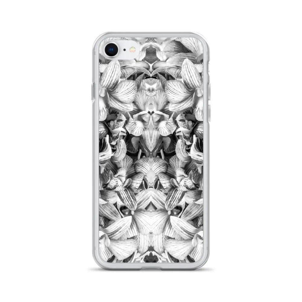 Pretty In Pink Floral Iphone Case - Black And White - Iphone 7/8 - Mobile Phone Cases - Aesthetic Art