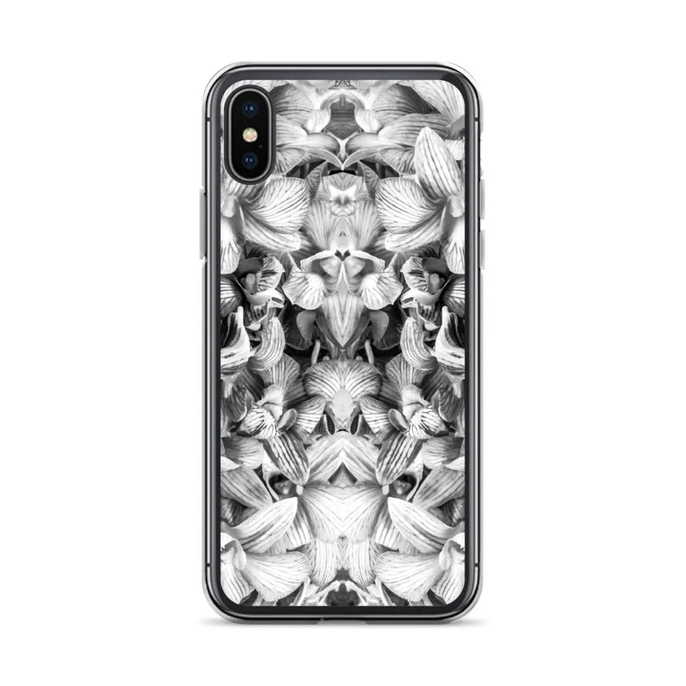 Pretty In Pink Floral Iphone Case - Black And White - Iphone X/xs - Mobile Phone Cases - Aesthetic Art