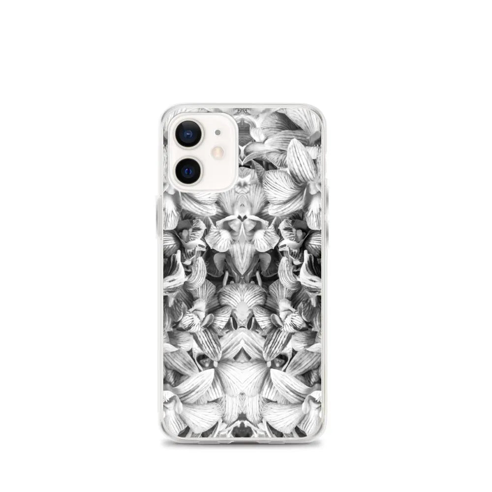 Pretty In Pink Floral Iphone Case - Black And White - Iphone 12 Mini - Mobile Phone Cases - Aesthetic Art