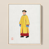 Framed Portrait Man Traditional Chinese Imperial Attire Vibrant Hardy Jowett, 1930s Spirituality, Qing Dynasty Manchu Fashion