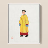 Framed Portrait Man Traditional Chinese Imperial Attire Vibrant Hardy Jowett, 1930s Spirituality, Qing Dynasty Manchu Fashion
