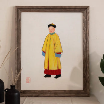 Priest - Qing Dynasty Art Print, Framed Painting Figure Traditional Chinese Imperial Attire