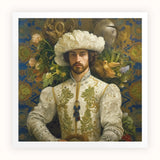 Prince Alfonso - Gay Spanish Royalty Baroque Art Print / Canvas, 12x12’’ / 31x31cm / Unframed / White Border, Posters Prints & Visual
