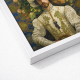 White Framed Portrait Man Ornate Cream-colored Embroidered Renaissance Prince Alfonso, Itty-bitty Pretty Committee, Gay Spanish Royalty