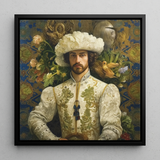 Prince Alfonso - Gay Spanish Royalty Baroque Art Print / Canvas Framed Portrait Man Ornate White Gold Embroidered Renaissance Prince