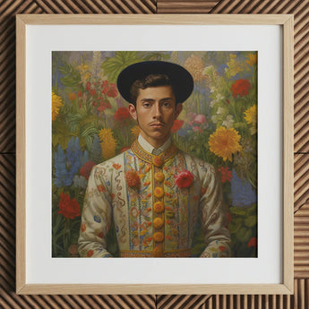 Prince Bernardino - Gay Mexican Royalty Art Print / Canvas, 12x12’’ / 31x31cm / Natural Frame / Matboard, Posters Prints & Visual Artwork,