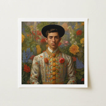 Prince Bernardino - Gay Mexican Royalty Art Print / Canvas Framed Portrait Young Man Traditional Spanish Attire Ornate Itty-bitty Pretty
