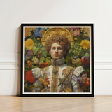 Prince Carlisle - Gay English Royalty Art Print / Canvas Framed Artwork Man Ornate White Gold Baroque-style Attire, Itty-bitty Pretty